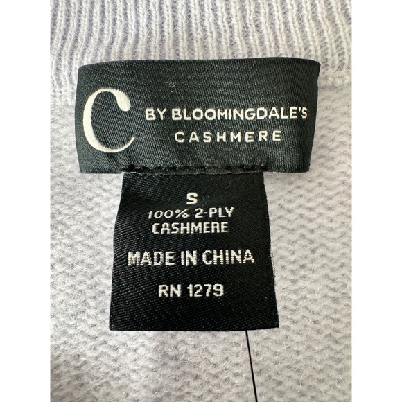 C by Bloomingdales Cashmere Sweater Womens Small Long Sleeve serenity blue - Picture 4 of 6